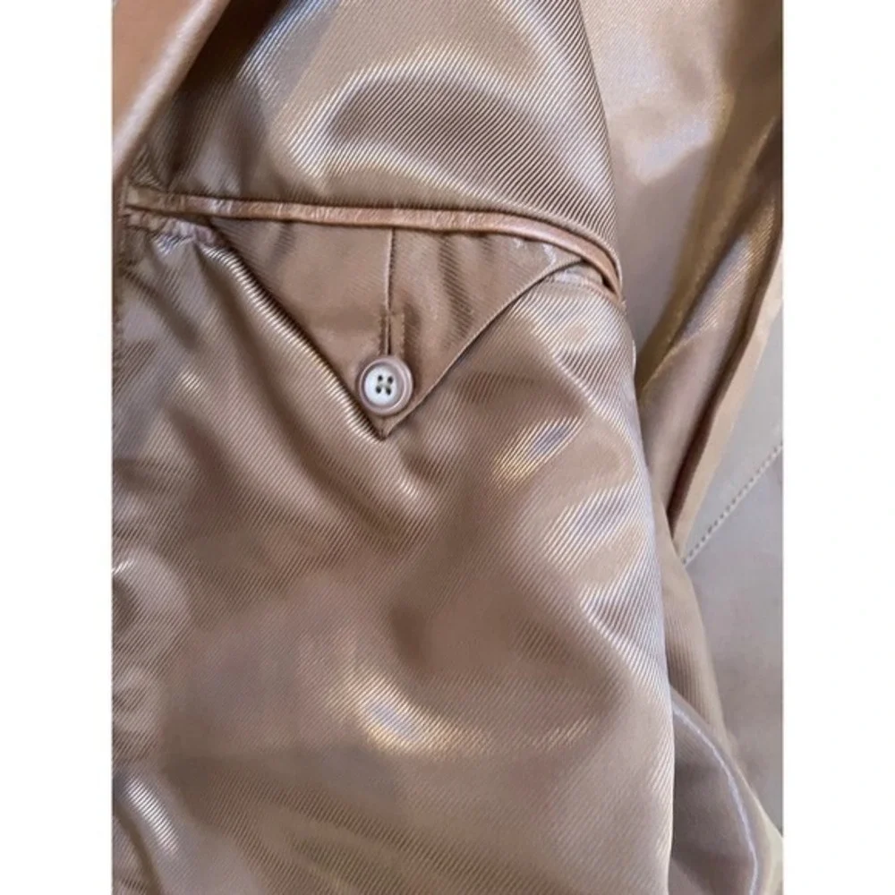 Stafford Essentials Mens Brown Genuine Leather‎ Blazer Jacket XL Full Grain